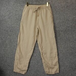 Linen Pants Womens XS‎ Oat Cream Drawstring Beach Light Academia MNG MANGO 27/23